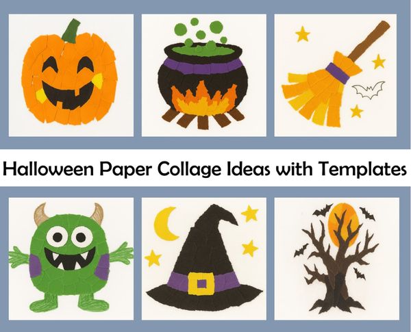 Easy Halloween paper crafts for kids: Collage fun