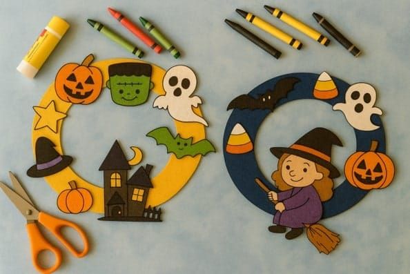 Easy Halloween Wreath Craft for Kids to Make