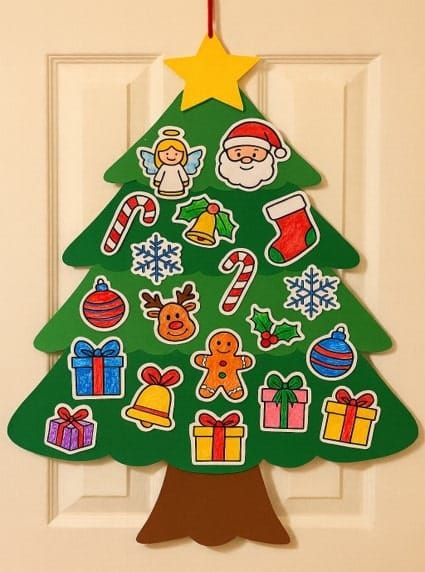 Free Christmas Tree Craft with Printable Cutouts