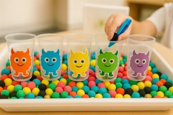 Easy Monster Sorting Game: Fun Fine Motor Activity