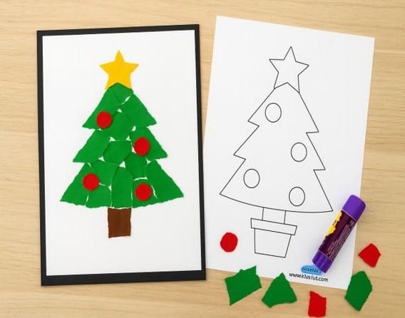 Easy Holiday Crafts for Kids: Tear, Color & Create