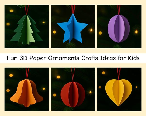 Easy 3D Christmas Paper Crafts for Kids to Make