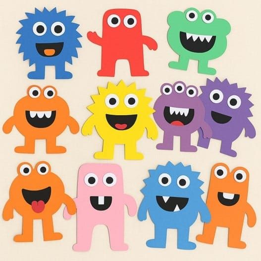Monster Activity Sheets for Kids: Easy Cut & Paste