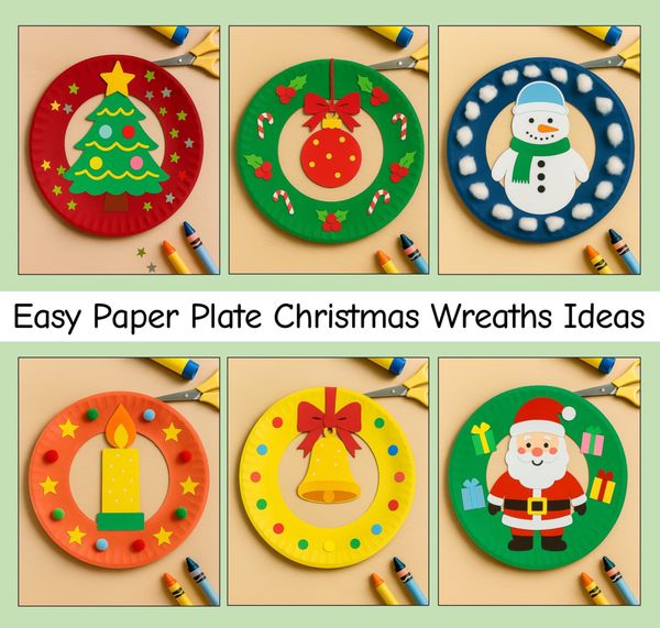 Easy Paper Plate Christmas Wreaths Ideas for Kids