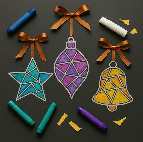 Easy colorful Holiday Ornament Craft for Kids