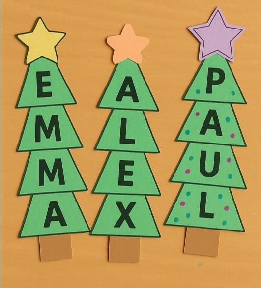 Free Printable Christmas Tree Name Craft for Kids