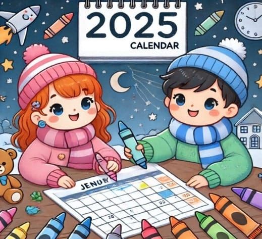 Free Color and Create Your 2025 Calendar for kids
