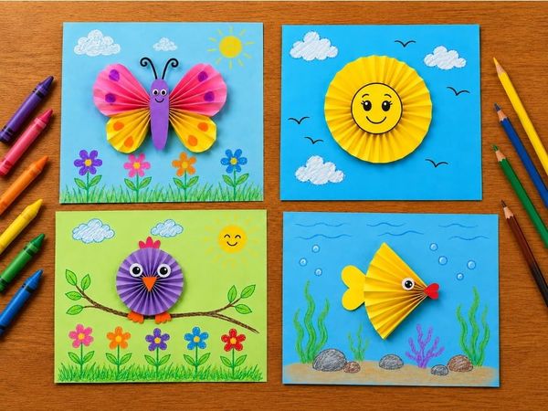 Easy Paper Fan Folding Crafts Ideas for Kids