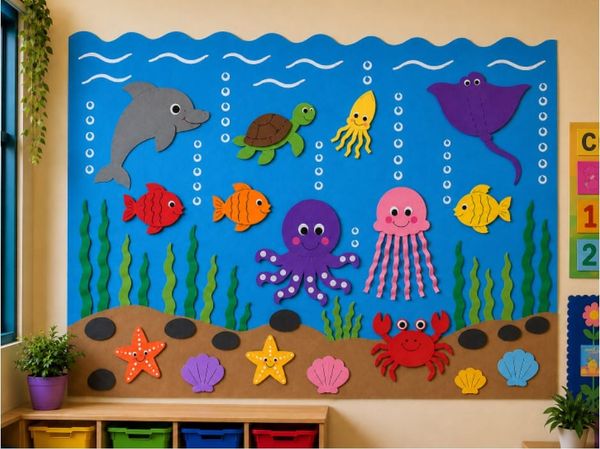 Easy Ocean Classroom Wall Display for Kids