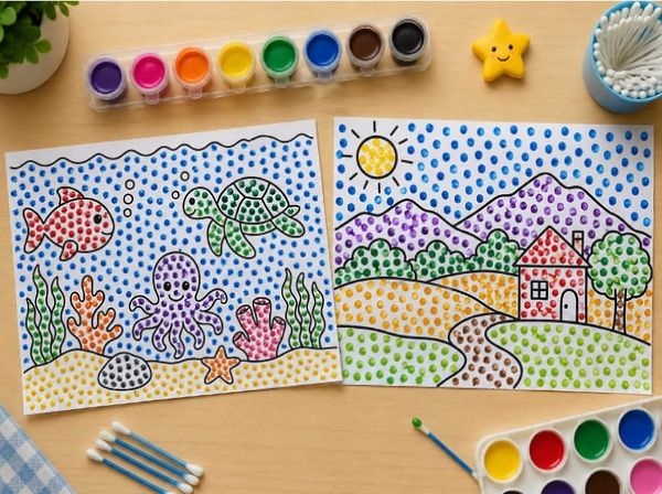 Easy Dot Art Coloring Pages for Kids