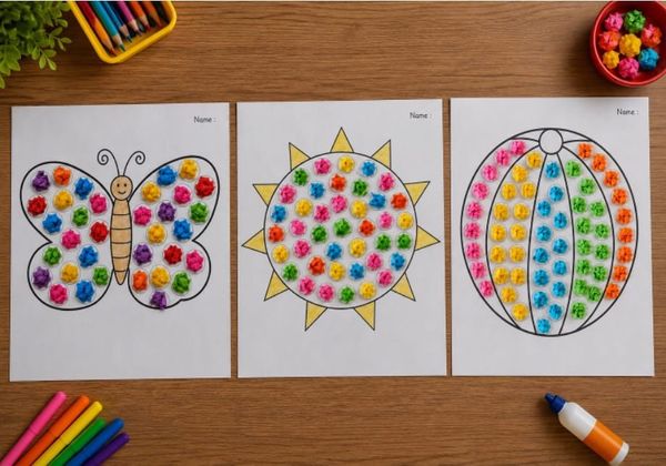Easy & colorful Paper Ball Crafts for Kids