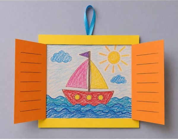 Easy Summer Paper Window Craft Idea for Kids