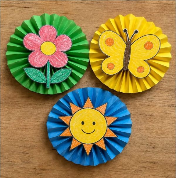 Colorful Paper Fan Craft for Kids