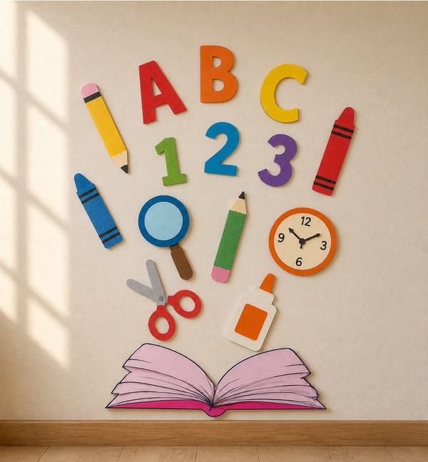 Colorful School Wall Decoration Craft for Kids