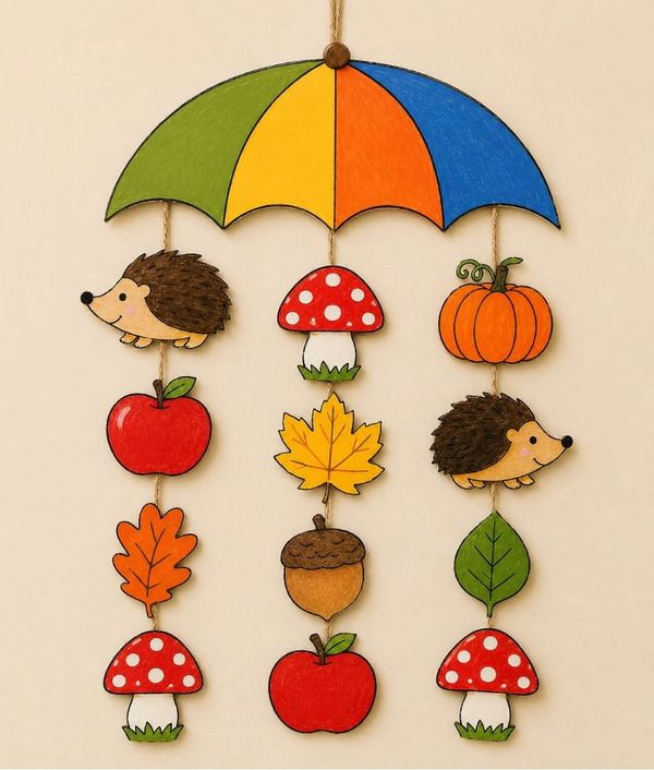 DIY Fall Umbrella Hanging Craft for Kids