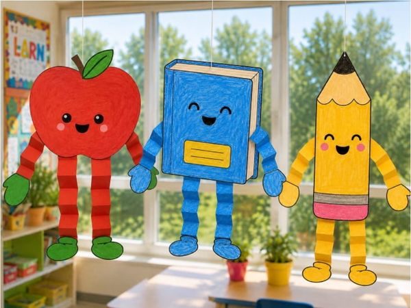 DIY School Characters Hanging Crafts for Kids