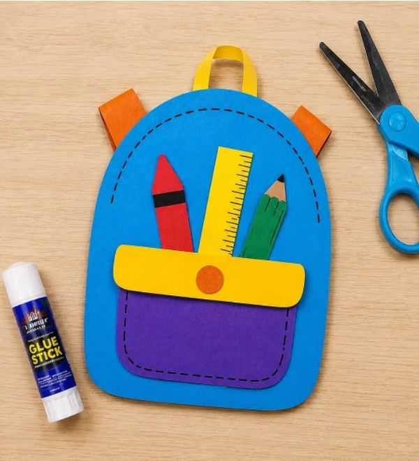 Back to School Kids' Backpack Craft Idea