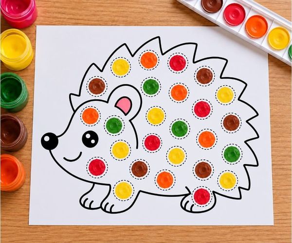 Colorful Fall Dot Painting Craft for Kids