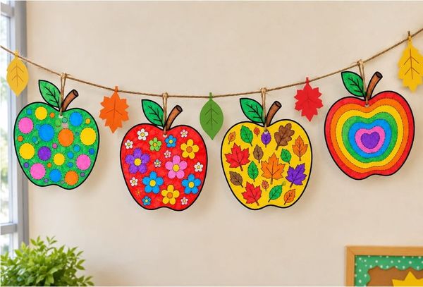 Easy Fall Apple Garland Craft for Kids