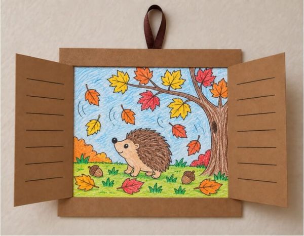 Easy Fall Paper Window Craft for Kids