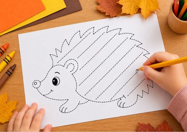 Easy Hedgehog Tracing Lines Activity for Kids