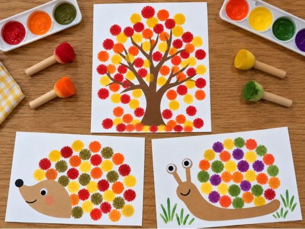Colorful Fall Dot Stencil Art for Kids
