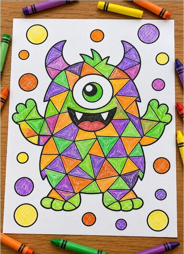 Easy Halloween Coloring Page for Kids to Color