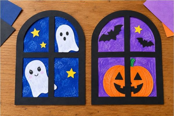 Easy Halloween Window Paper Craft for Kids