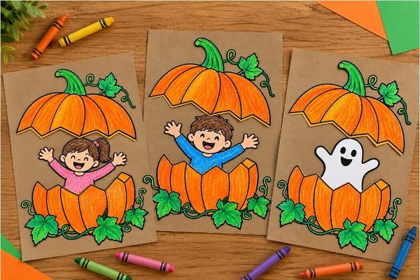 Easy Peek-a-Boo Pumpkin Paper Craft for Kids