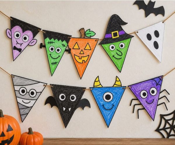 Easy Halloween Paper Garland Craft for Kids to Make