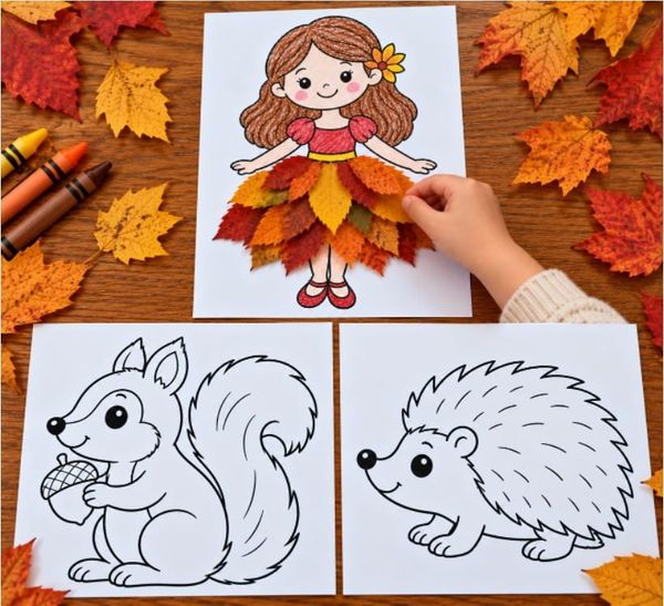 Easy Fall Leaf Collage Craft for Kids with Printables