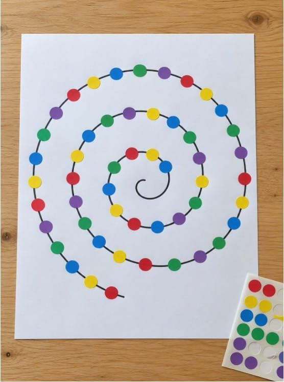 Easy Dot Sticker Line and Pattern Activity for Kids