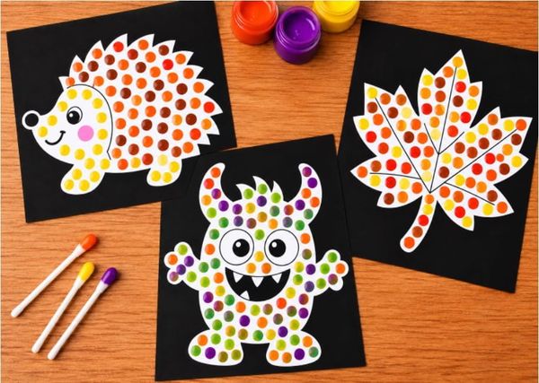 Easy Fall Dot Painting Craft Ideas for Kids to Make