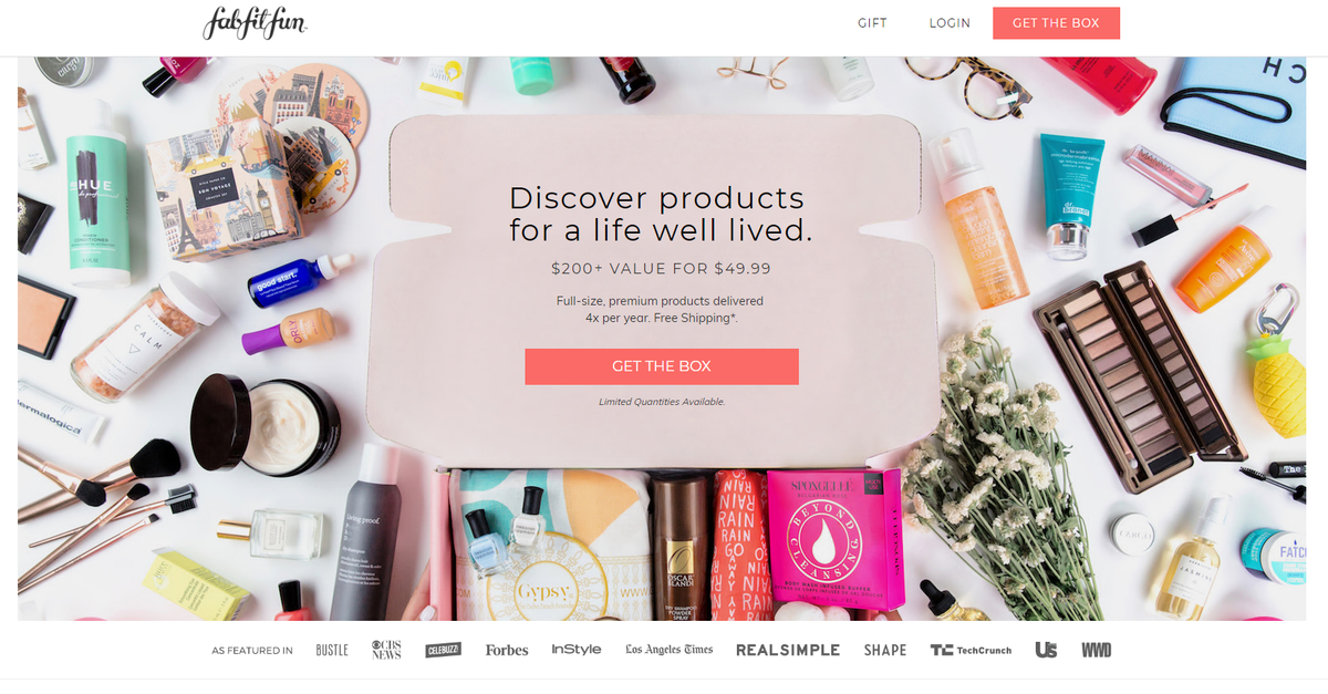 FabFitFun's Website, February 2019