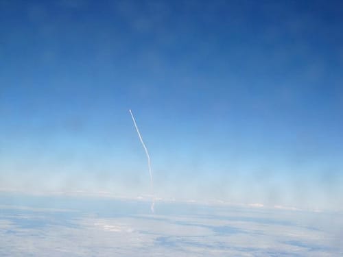 My mom saw the Space Shuttle launch from a JetBlue flight about to land in Florida. What are the odds?!