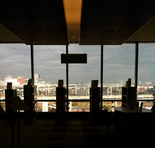 Brain information library overlooking Portland