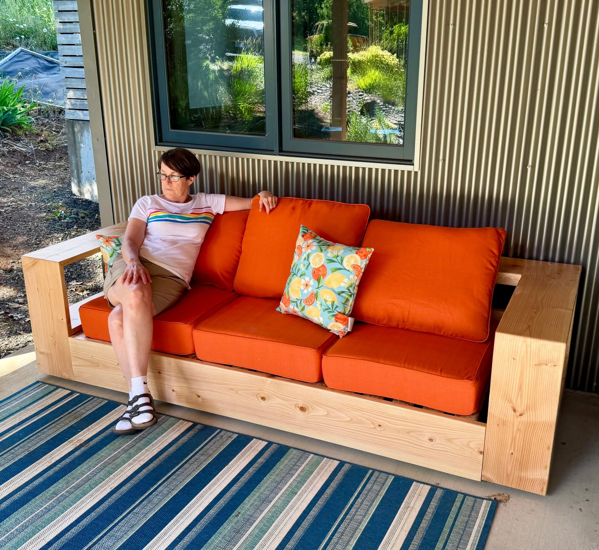 Building a modern outdoor sofa