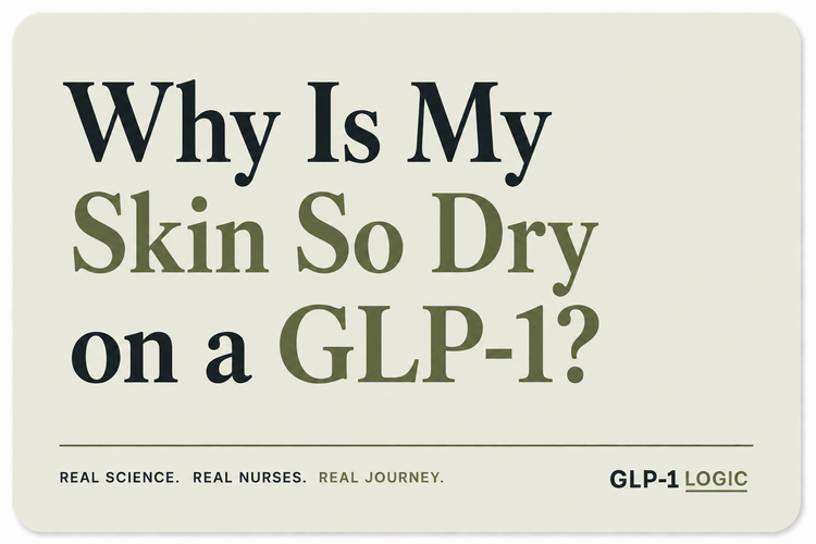 Title graphic for “Why Is My Skin So Dry on a GLP-1?” from GLP-1 Logic.