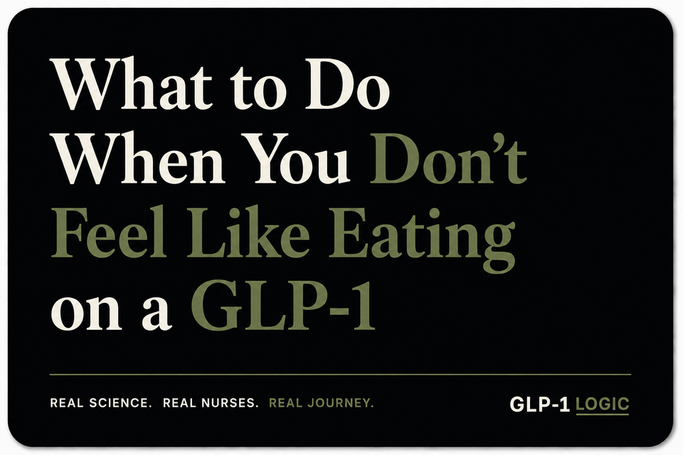 Title graphic for “What to Do When You Don’t Feel Like Eating on a GLP-1” from GLP-1 Logic.