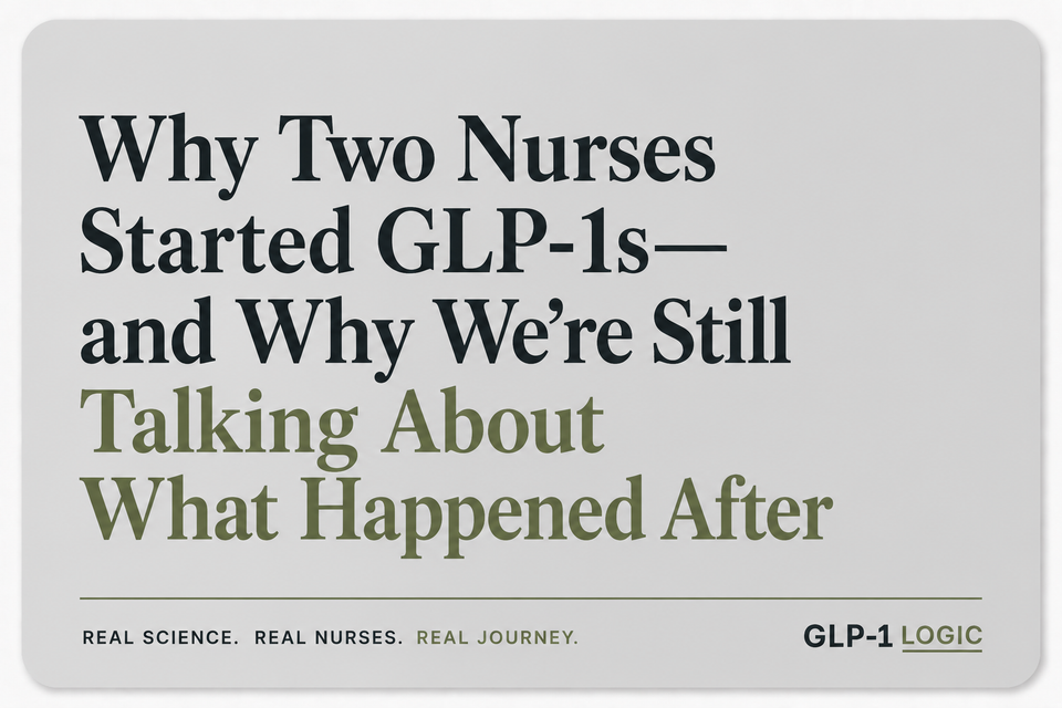Title graphic for “Why Two Nurses Started GLP-1s—and Why We’re Still Talking About What Happened After” from GLP-1 Logic.