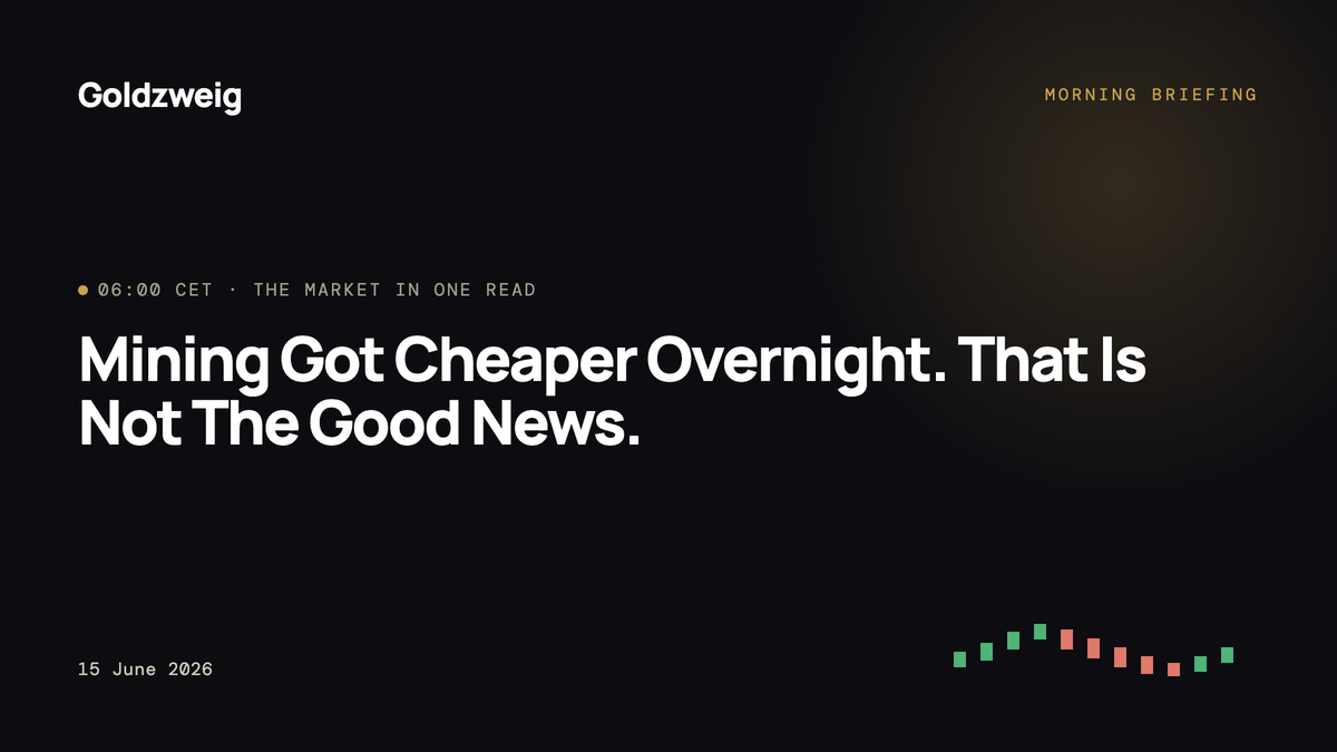 Mining Got Cheaper Overnight. That Is Not The Good News.