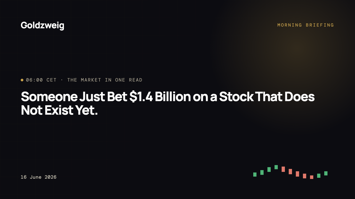 Someone Just Bet $1.4 Billion on a Stock That Does Not Exist Yet.