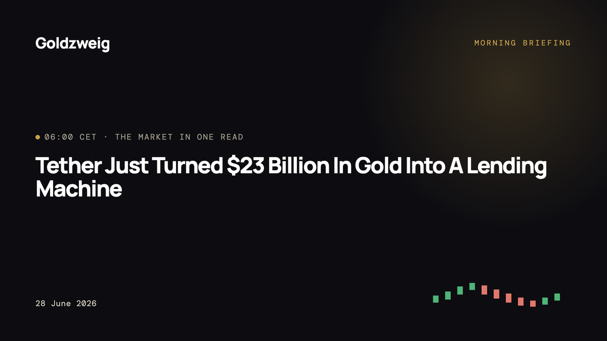 Tether Just Turned $23 Billion In Gold Into A Lending Machine