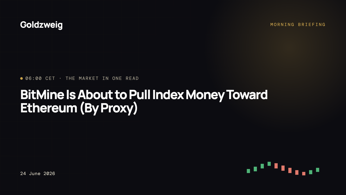 BitMine Is About to Pull Index Money Toward Ethereum (By Proxy)