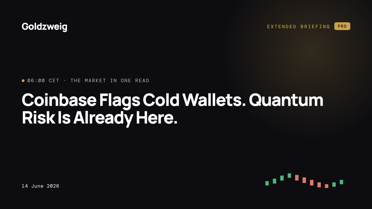 Coinbase Flags Cold Wallets. Quantum Risk Is Already Here.