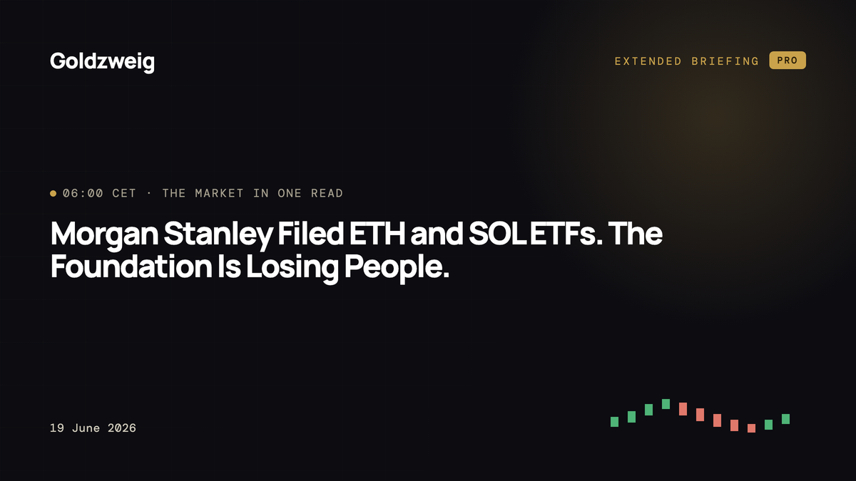 Morgan Stanley Filed ETH and SOL ETFs. The Foundation Is Losing People.