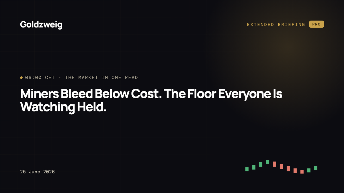 Miners Bleed Below Cost. The Floor Everyone Is Watching Held.