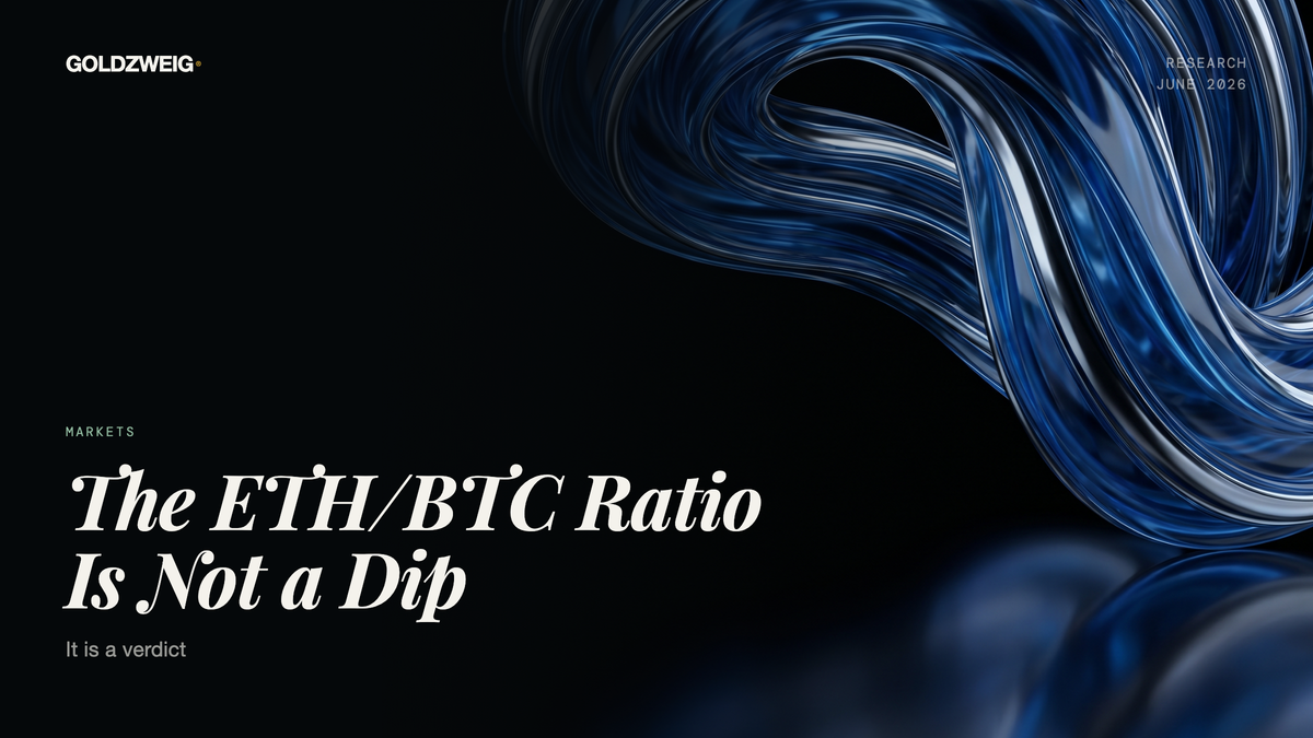 The ETH/BTC Ratio Is Not a Dip. It Is a Verdict.