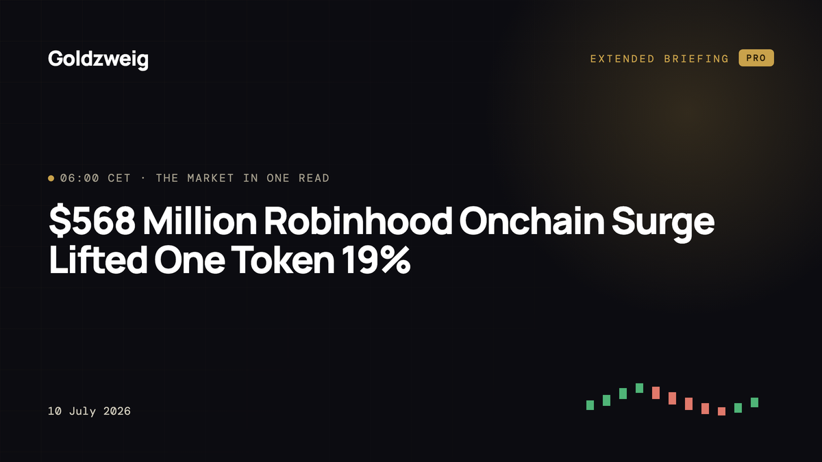 $568 Million Robinhood Onchain Surge Lifted One Token 19%