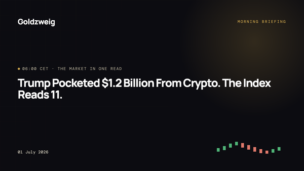 Trump Pocketed $1.2 Billion From Crypto. The Index Reads 11.